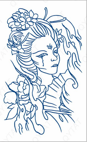 The Japanese Queen Tattoo (Size: 110x180 Mm)
