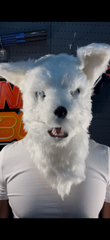 white wolf mask (high quality fur mask)