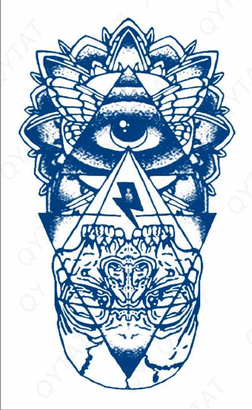 ALL SEEING EYE TATTOO (Size: 110x180 mm)