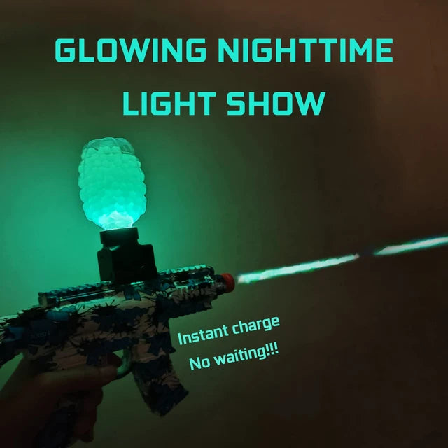 AR-15 FLUORESCENCE ANGRY BLASTER( GLOW IN THE DARK TANK AND BULLETS) WITH DUAL BATTERY💦😡