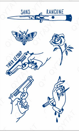 PACK OF 6 PATCH WORK TATTOOS (Size: 110x180 mm)