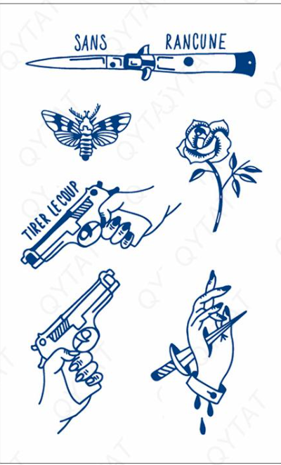 PACK OF 6 PATCH WORK TATTOOS (Size: 110x180 mm)