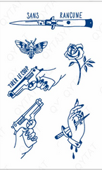PACK OF 6 PATCH WORK TATTOOS (Size: 110x180 mm)