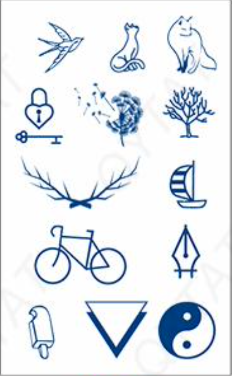 PACK OF 13 HIPPIE TATTOO (Size: 110x180 mm)