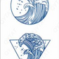 PACK OF 2 WAVE TATTOO (Size: 110x180 mm)
