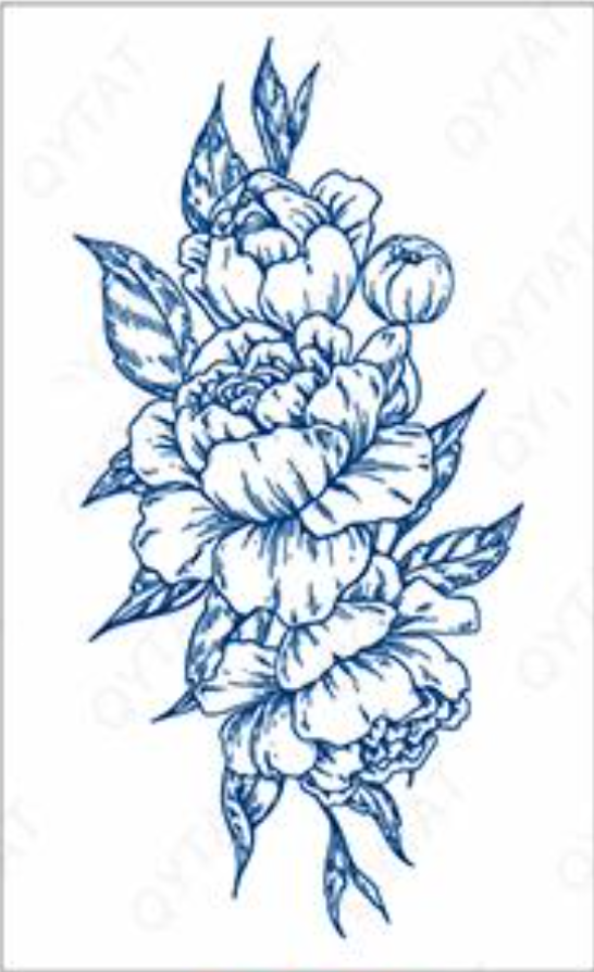 THE BIG FLOWER TATTOO (Size: 110x180 mm)