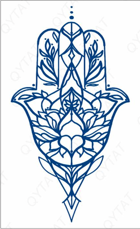 ARTISTIC HAND TATTOO (Size: 110x180 mm)