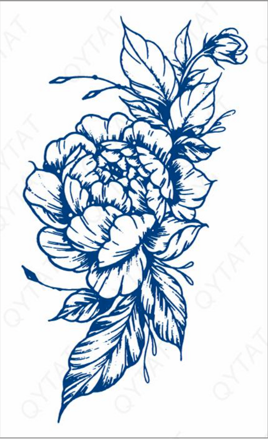 THE BIG FLOWER TATTOO (Size: 110x180 mm)