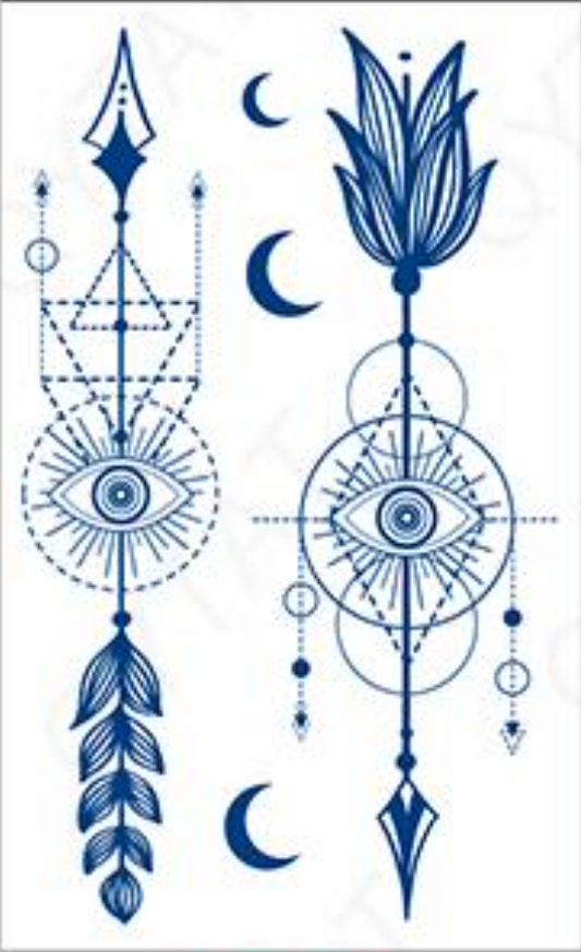 PACK OF 2 FEATHER TATTOO (Size: 110x180 mm)