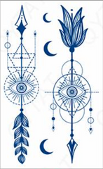 PACK OF 2 FEATHER TATTOO (Size: 110x180 mm)