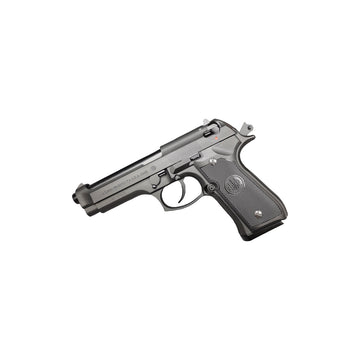 Black Beretta M92F metal blowback gel blaster shown from the right on a white background
